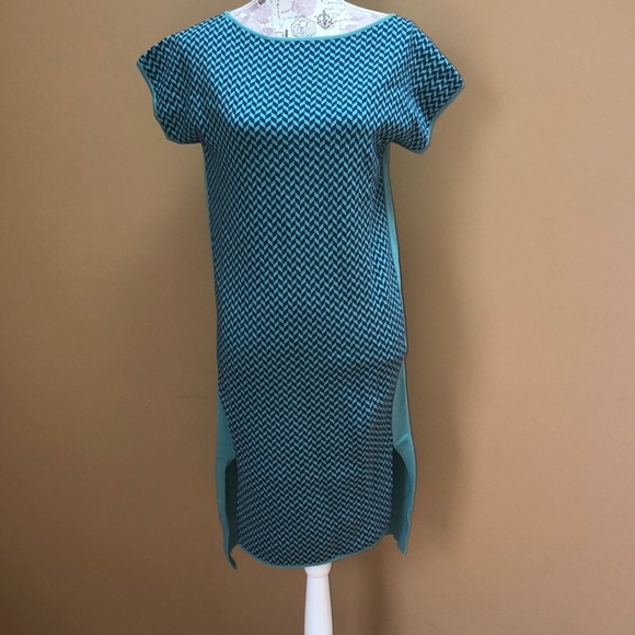 Tia Cibani Teal Sweater Sheath Dress 2 - Picture 1 of 6